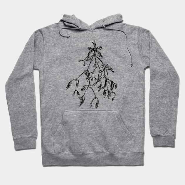 Mistletoe branch sketch Hoodie by rachelsfinelines